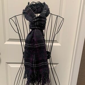 Plaid Purple and Black Scarf